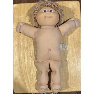 Cabbage Patch Boy Doll Sandy Brown Curly Hair 1986 Vintage Red Signature